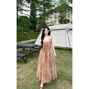 Đầm maxi phối bling bling cao cấp