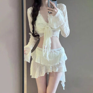 Bikini 4 mảnh áo thắt nơ xinh siu tôn dáng