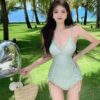 Bikini 1 mảnh màu xanh
