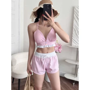 Bikini Short Kẻ Caro, bikini 2 mảnh mùa hè