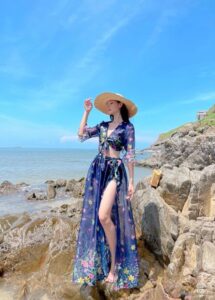 Đầm maxi xẻ tà quyến rũ