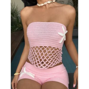 Bikini Short Len Tăm hồng dễ thương
