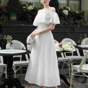 Đầm maxi trễ vai dáng A