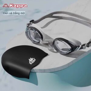 Set kính bơi Kappa màu đen trắng