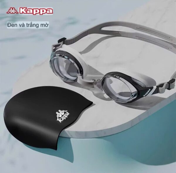 Set kính bơi Kappa màu đen trắng
